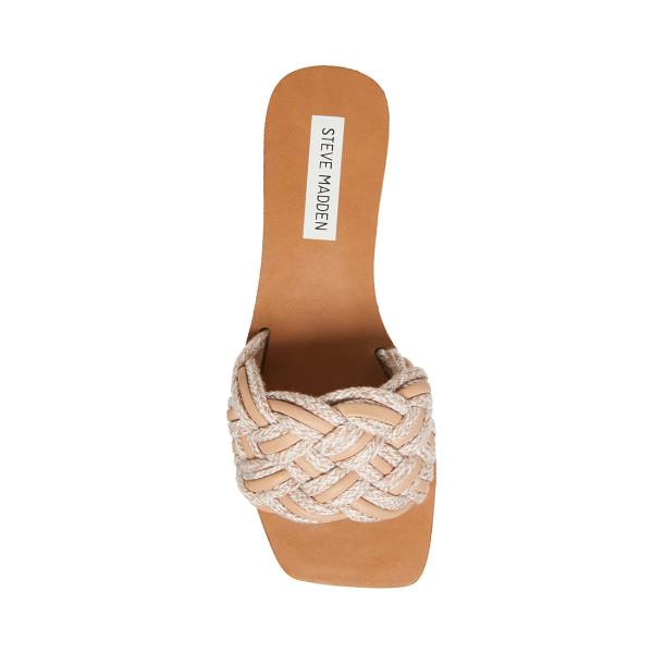 Sandały Damskie Steve Madden Zorya Natural Beżowe | SM-972SW