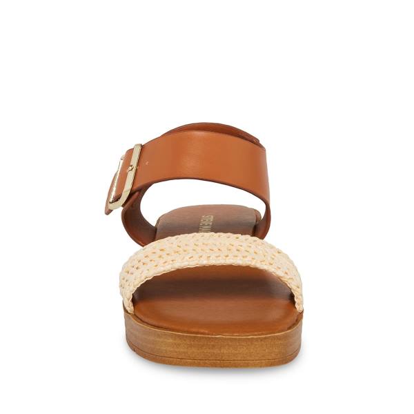 Sandały Dziecięce Steve Madden Jdestind Raffia Brązowe | SM-156DC