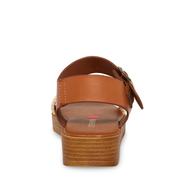 Sandały Dziecięce Steve Madden Jdestind Raffia Brązowe | SM-156DC