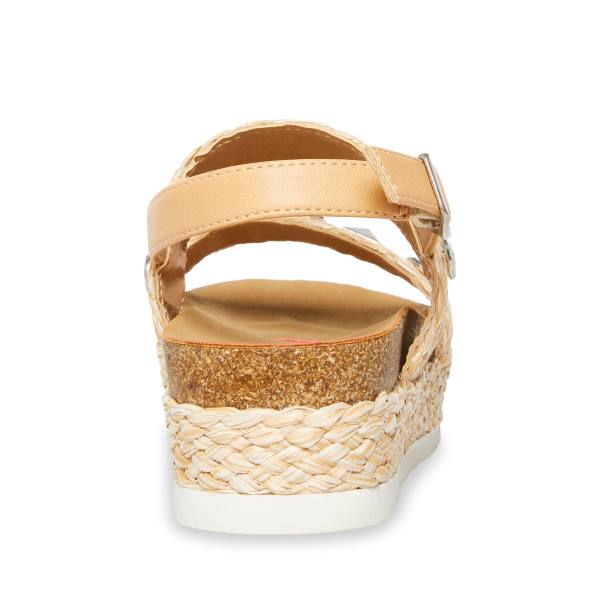 Sandały Dziecięce Steve Madden Jgemston Raffia Brązowe | SM-246XL