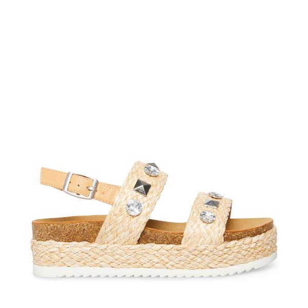 Sandały Dziecięce Steve Madden Jgemston Raffia Brązowe | SM-246XL