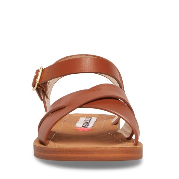 Sandały Dziecięce Steve Madden Jleague Cognac Brązowe | SM-341XI