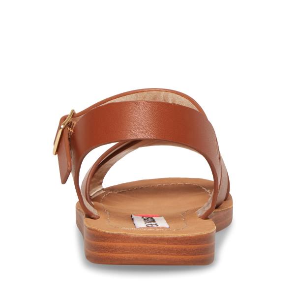 Sandały Dziecięce Steve Madden Jleague Cognac Brązowe | SM-341XI