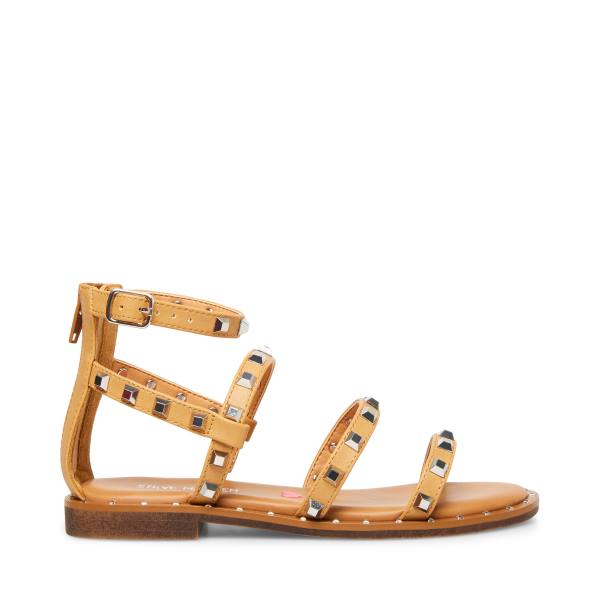 Sandały Dziecięce Steve Madden Jtravel Tan Brązowe | SM-610PG