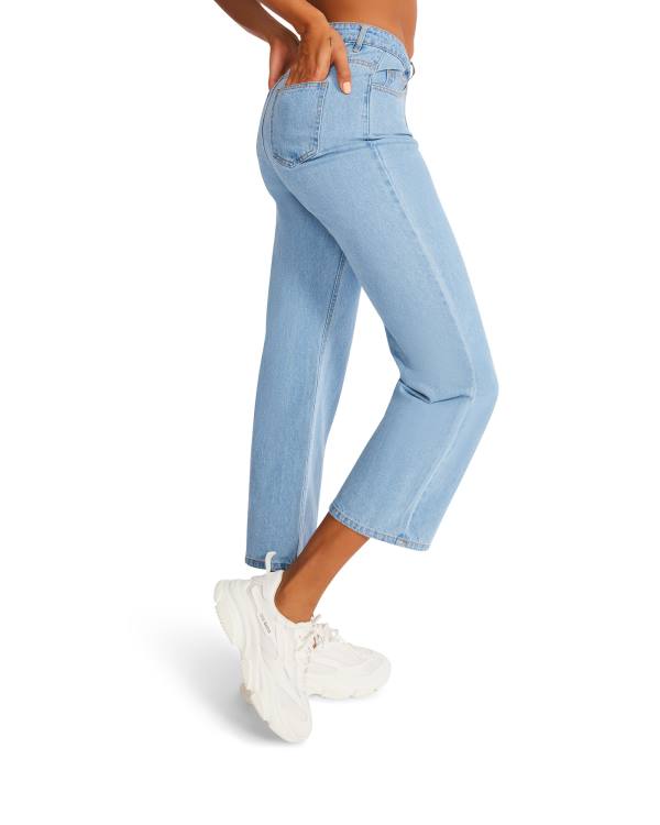 Spodnie Damskie Steve Madden Asymmetrical Boyfriend Jean Niebieskie | SM-198FV