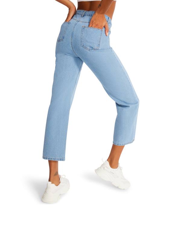 Spodnie Damskie Steve Madden Asymmetrical Boyfriend Jean Niebieskie | SM-198FV