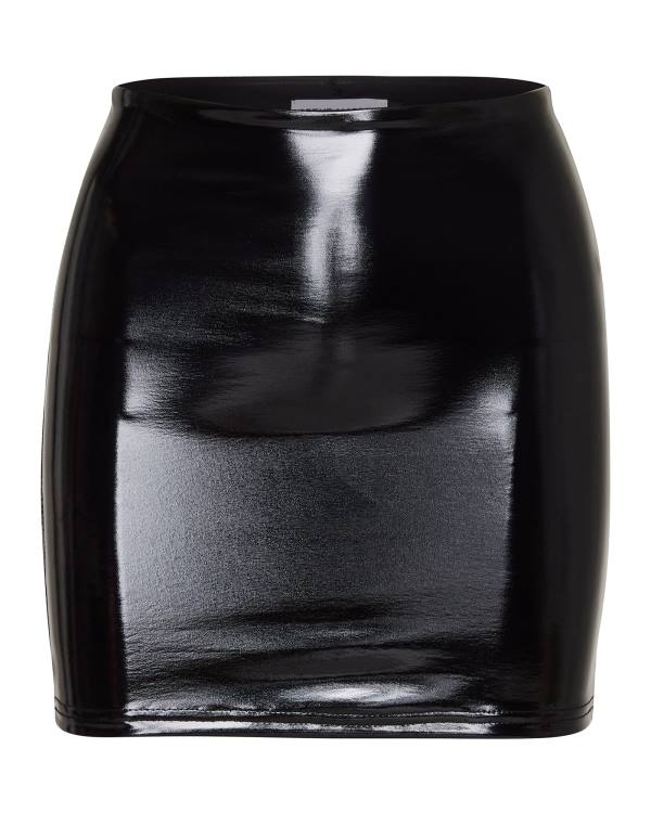 Spódnice Damskie Steve Madden Liquid Vinyl Mini Czarne | SM-625JC