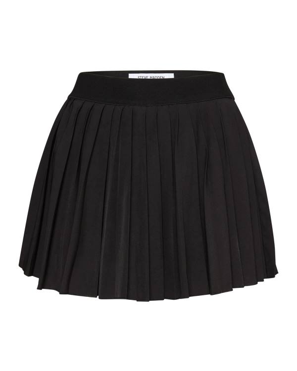 Spódnice Damskie Steve Madden Pleated Tenisa Skort Czarne | SM-852GT