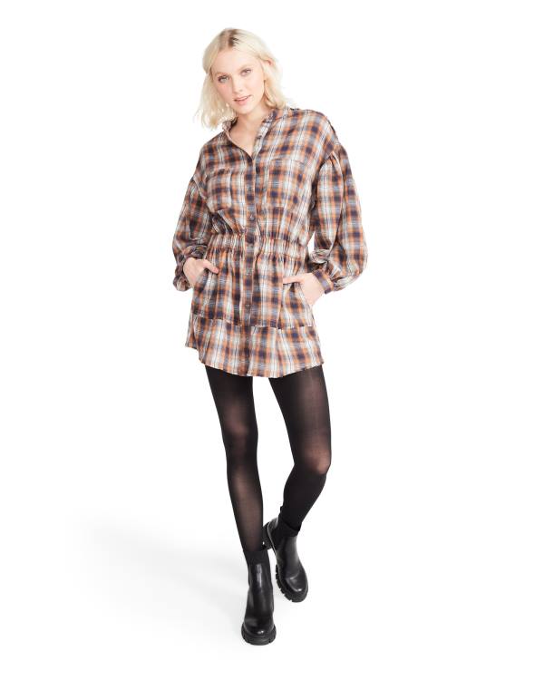 Sukienki Damskie Steve Madden Plaid Niebieskie Kolorowe | SM-302GI