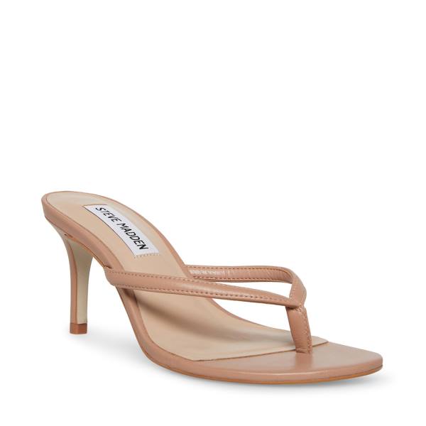 Szpilki Damskie Steve Madden Addyson Tan Skórzane Heel Brązowe | SM-418ID