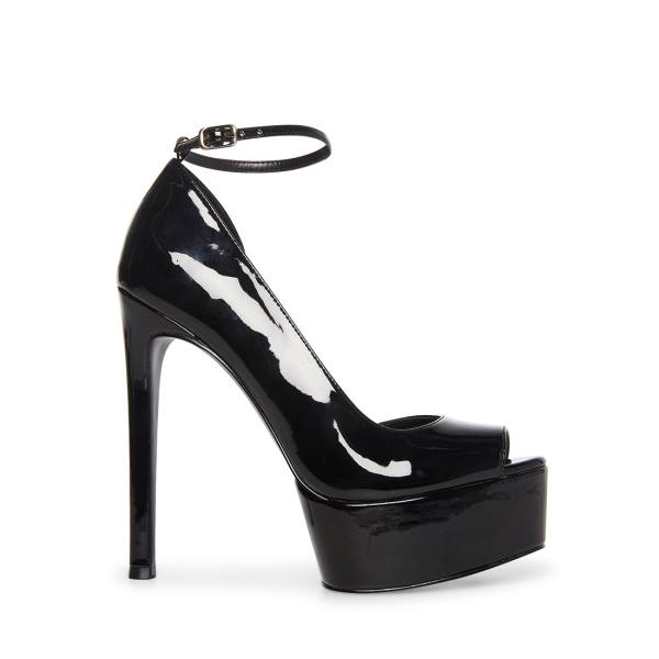 Szpilki Damskie Steve Madden Affair Lakierowana Heel Czarne | SM-057FO