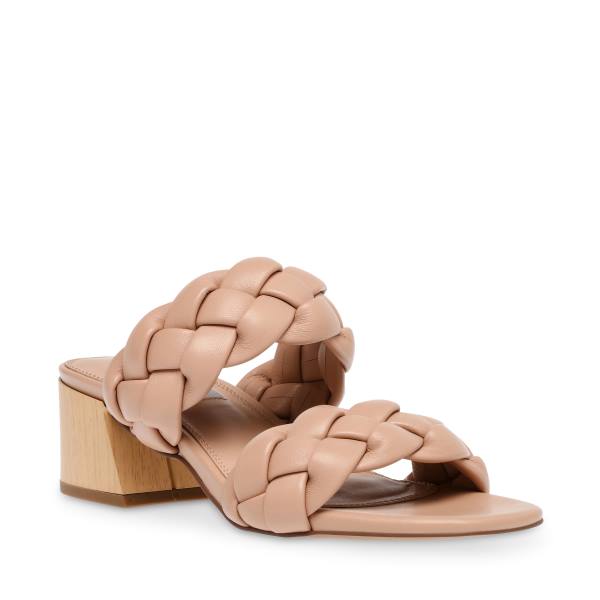 Szpilki Damskie Steve Madden Beliza Tan Skórzane Heel Beżowe | SM-463QV