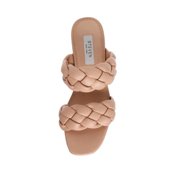 Szpilki Damskie Steve Madden Beliza Tan Skórzane Heel Beżowe | SM-463QV