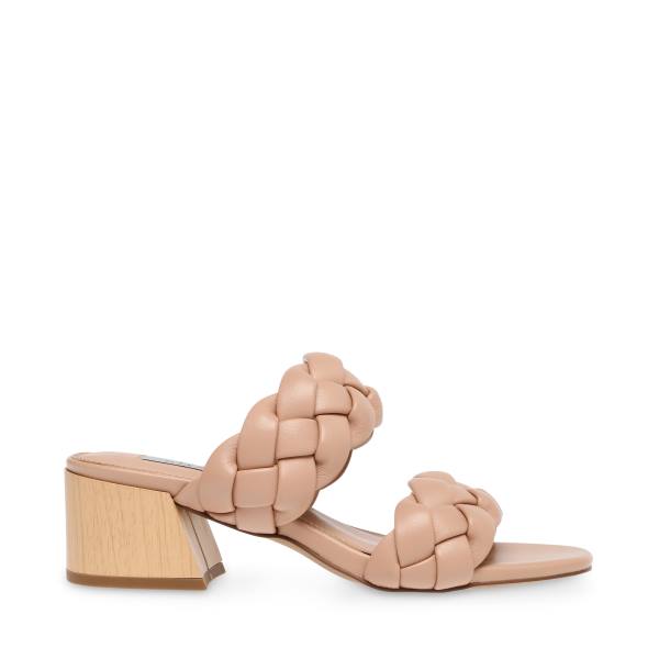 Szpilki Damskie Steve Madden Beliza Tan Skórzane Heel Beżowe | SM-463QV