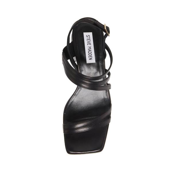 Szpilki Damskie Steve Madden Bossy Skórzane Heel Czarne | SM-598FW