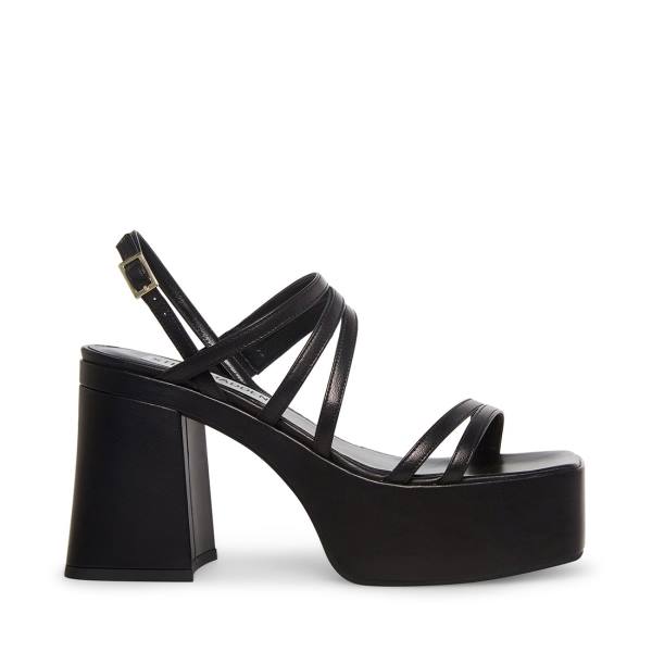 Szpilki Damskie Steve Madden Bossy Skórzane Heel Czarne | SM-598FW