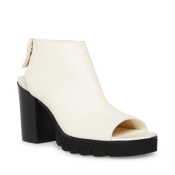 Szpilki Damskie Steve Madden Chamber Bone Skórzane Heel Beżowe | SM-638QF