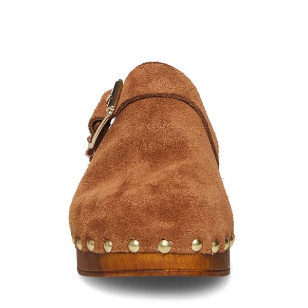 Szpilki Damskie Steve Madden Dana Cognac Zamszowe Heel Brązowe | SM-195CX