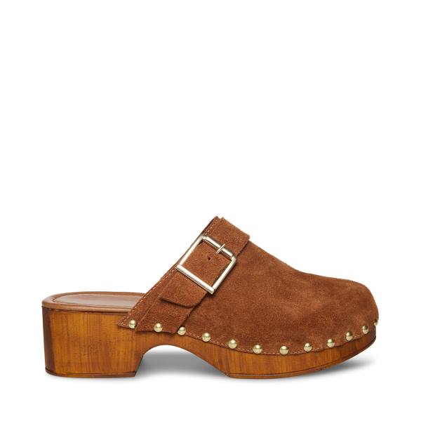 Szpilki Damskie Steve Madden Dana Cognac Zamszowe Heel Brązowe | SM-195CX