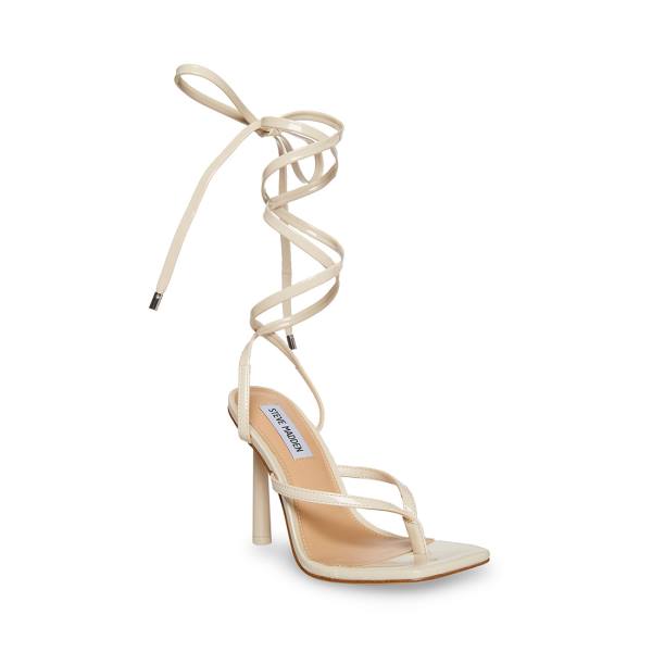 Szpilki Damskie Steve Madden Fernanda Bone Lakierowana Heel Beżowe | SM-875UF