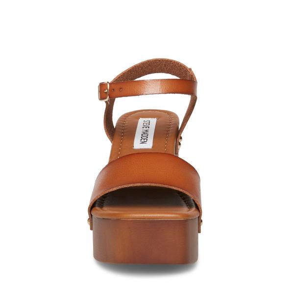 Szpilki Damskie Steve Madden Ivy Cognac Heel Brązowe | SM-609UR