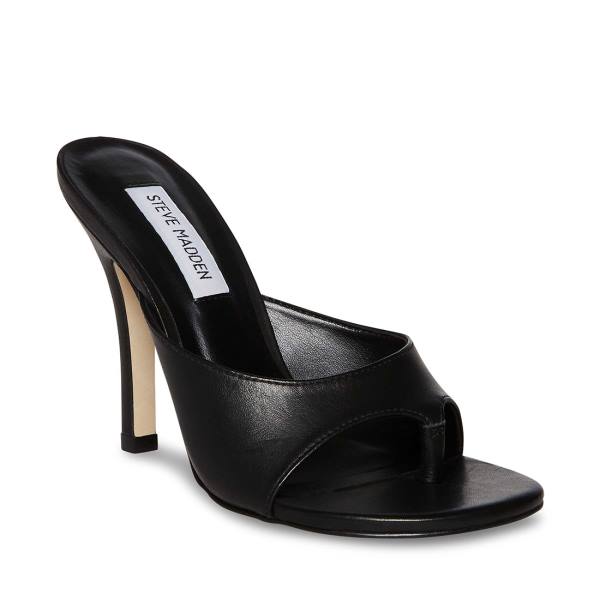 Szpilki Damskie Steve Madden Karina Skórzane Heel Czarne | SM-572RB