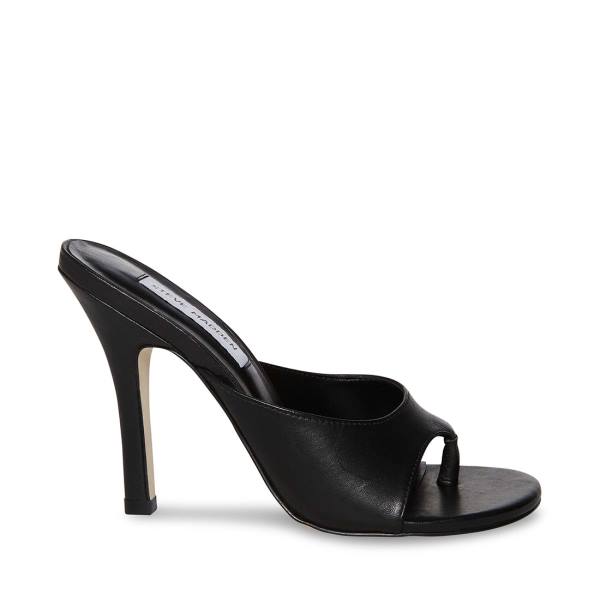 Szpilki Damskie Steve Madden Karina Skórzane Heel Czarne | SM-572RB