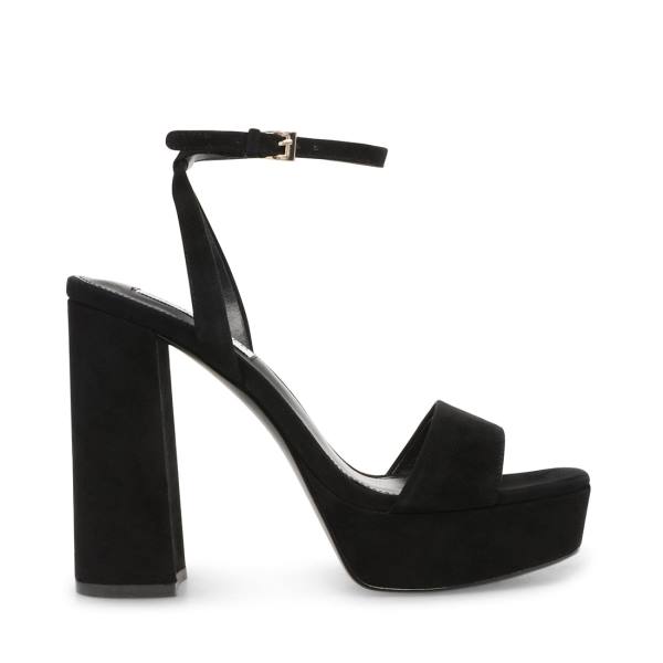 Szpilki Damskie Steve Madden Lessa Zamszowe Heel Czarne | SM-254OC