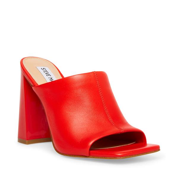 Szpilki Damskie Steve Madden Lexia Skórzane Heel Czerwone | SM-832MX