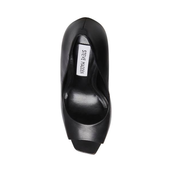 Szpilki Damskie Steve Madden Lust Skórzane Heel Czarne | SM-567JM