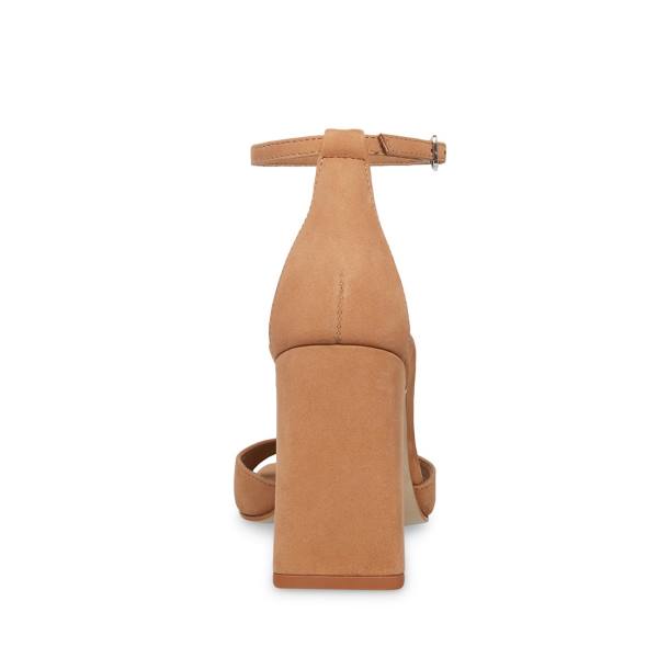 Szpilki Damskie Steve Madden Margot Camel Nubuck Heel Brązowe | SM-653RO