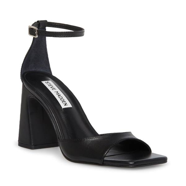 Szpilki Damskie Steve Madden Margot Skórzane Heel Czarne | SM-563VR