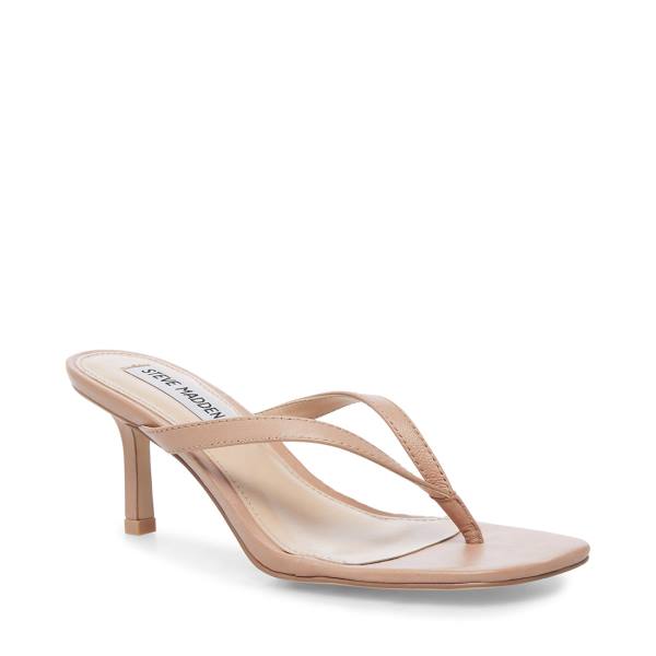 Szpilki Damskie Steve Madden Melrose Tan Skórzane Heel Brązowe | SM-062FW