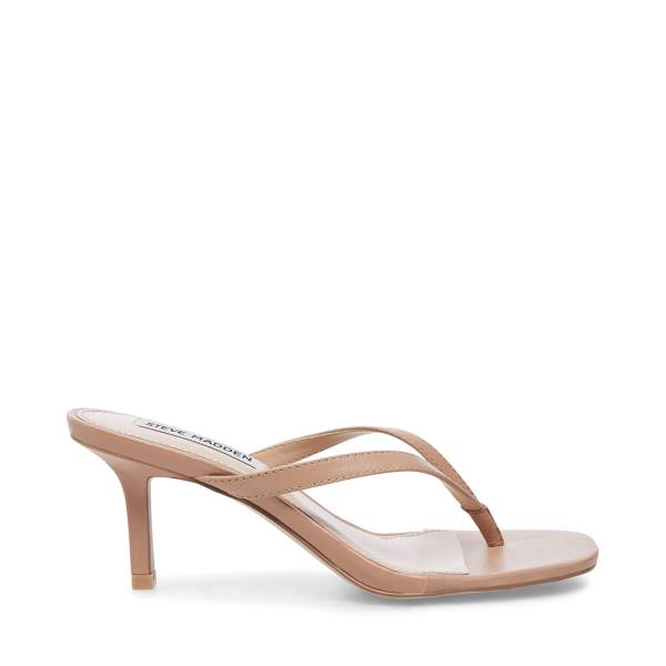 Szpilki Damskie Steve Madden Melrose Tan Skórzane Heel Brązowe | SM-062FW