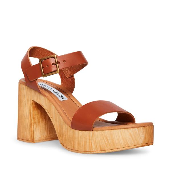 Szpilki Damskie Steve Madden Ravenna Cognac Heel Brązowe | SM-378YK