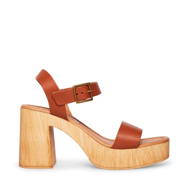 Szpilki Damskie Steve Madden Ravenna Cognac Heel Brązowe | SM-378YK