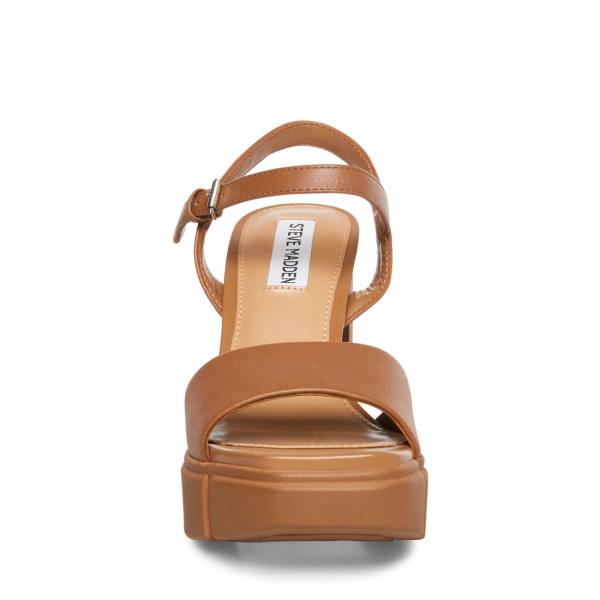 Szpilki Damskie Steve Madden Rayden Tan Skórzane Heel Brązowe | SM-019QD