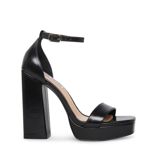 Szpilki Damskie Steve Madden Replay Skórzane Heel Czarne | SM-485HS