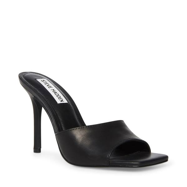 Szpilki Damskie Steve Madden Signal Skórzane Heel Czarne | SM-082WA