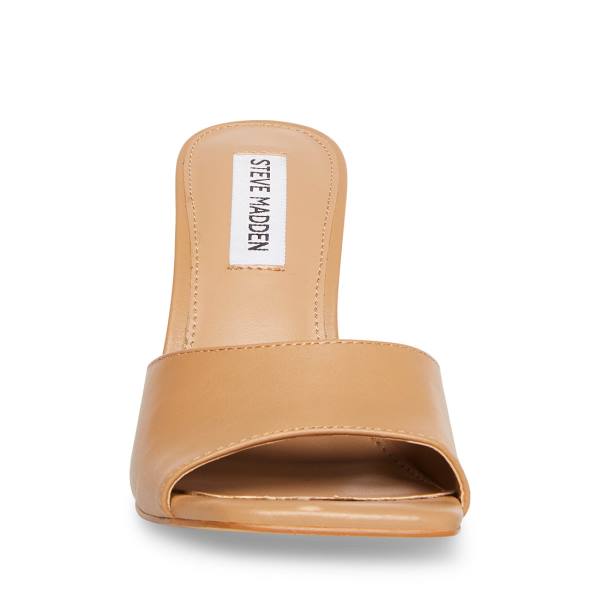 Szpilki Damskie Steve Madden Signal Tan Skórzane Heel Beżowe | SM-924GO