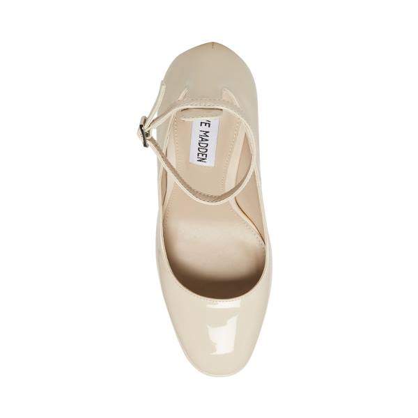 Szpilki Damskie Steve Madden Skyrise Bone Lakierowana Heel Beżowe | SM-264WB