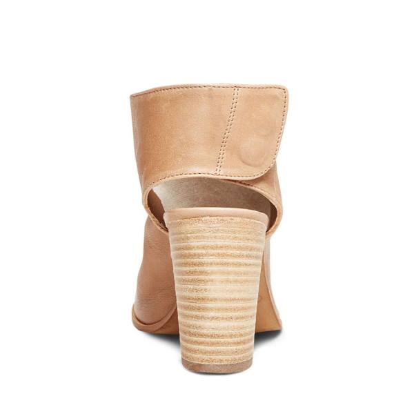 Szpilki Damskie Steve Madden Slater Natural Skórzane Heel Beżowe | SM-587EB