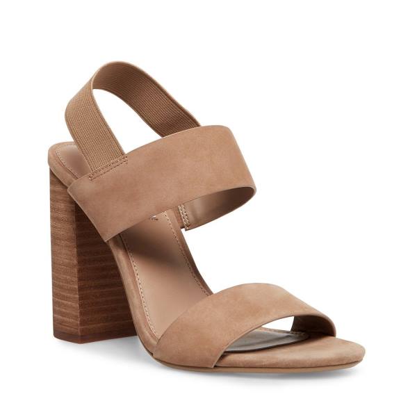 Szpilki Damskie Steve Madden Sunbeam Tan Heel Brązowe | SM-193HL