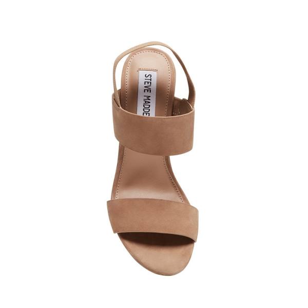 Szpilki Damskie Steve Madden Sunbeam Tan Heel Brązowe | SM-193HL