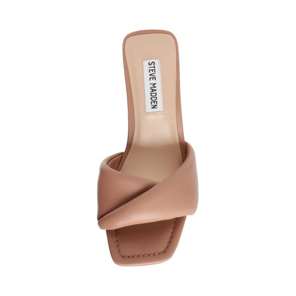 Szpilki Damskie Steve Madden Thai Tan Skórzane Heel Brązowe | SM-913LB