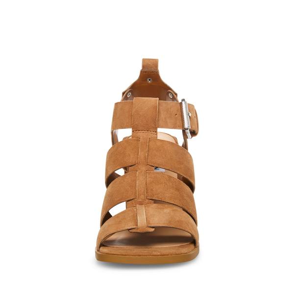 Szpilki Damskie Steve Madden Tribeca Chestnut Zamszowe Heel Brązowe | SM-436HC