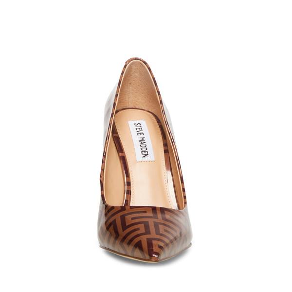 Szpilki Damskie Steve Madden Vala Camel Heel Brązowe | SM-920JC