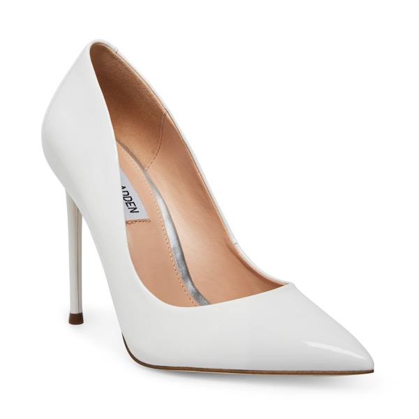 Szpilki Damskie Steve Madden Vala Lakierowana Heel Białe | SM-761UQ