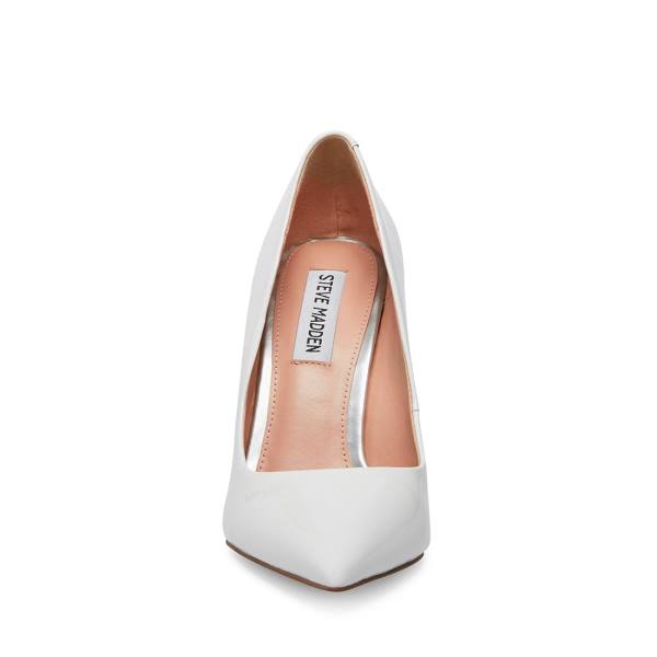 Szpilki Damskie Steve Madden Vala Lakierowana Heel Białe | SM-761UQ