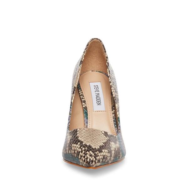 Szpilki Damskie Steve Madden Vala Natural Heel Beżowe Niebieskie | SM-937PE